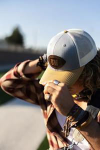 Alexis Drake Trucker Cap with Leather Patch UW Football